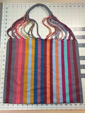 Mexican Striped Handwoven Tote Bag